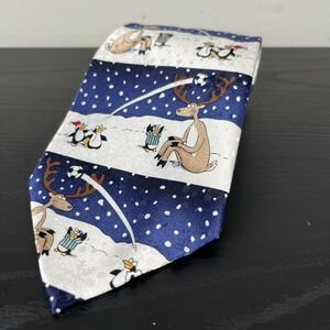 Vintage 2005 American Greetings Hand Made 100% Silk Made In China‎ Christmas Tie